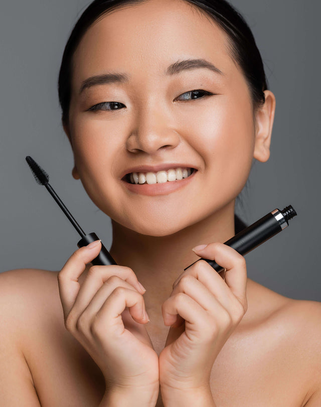 Woman showing her make up