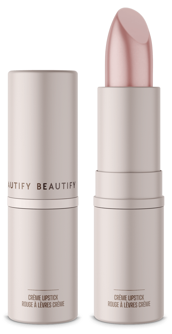 Beauty Shopify theme Beautify. Lipstick with white casing and pink shade, on a transparent background.